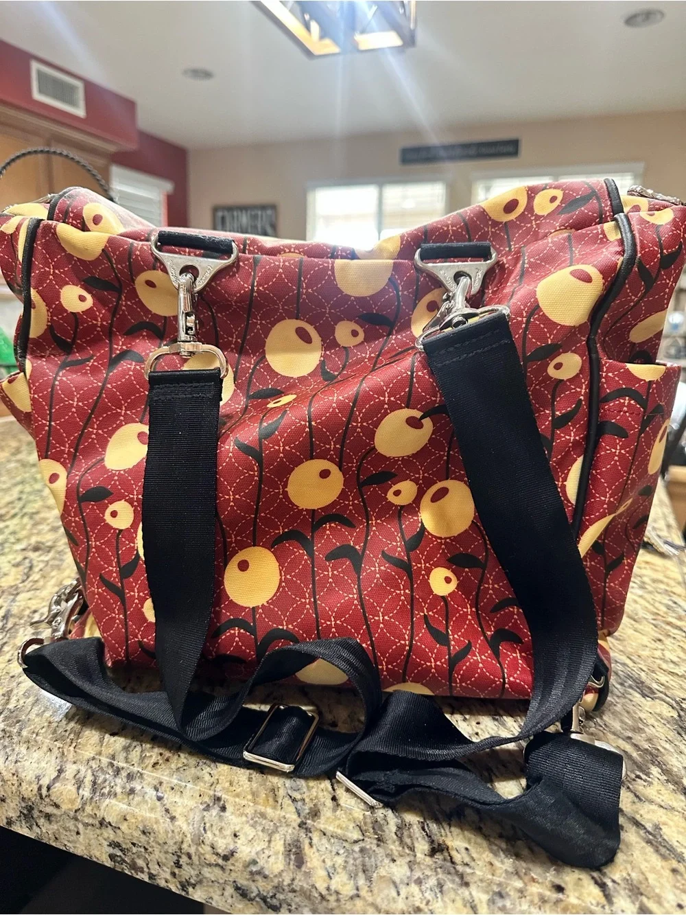 Petunia Pickle Bottom Red Floral Diaper Bag